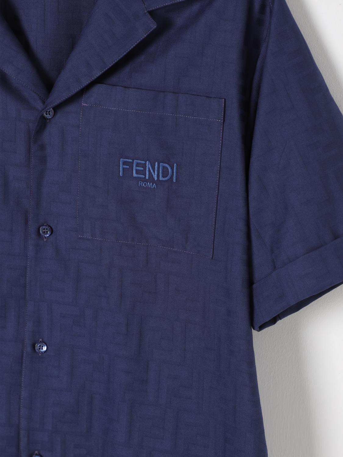 FENDI 셔츠: 셔츠 남아 Fendi, 블루 - Img 3