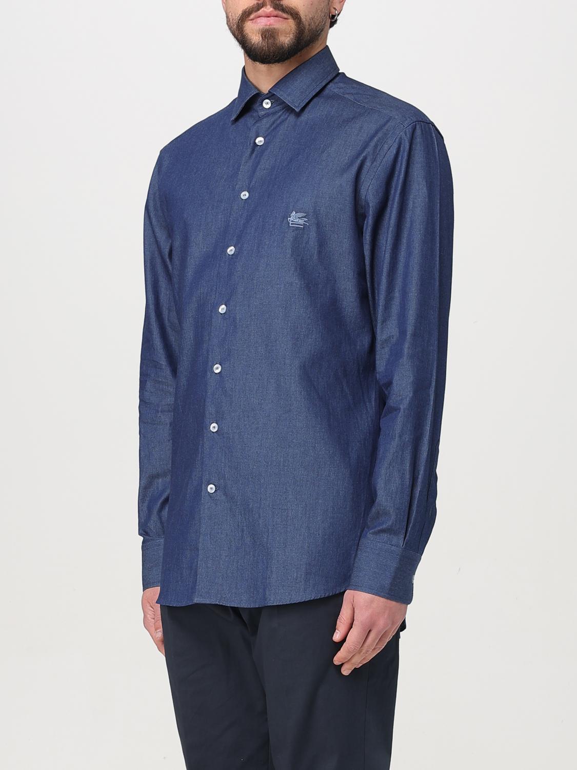 ETRO CAMICIA: Camicia Etro in cotone con logo ricamato , Blue - Img 3