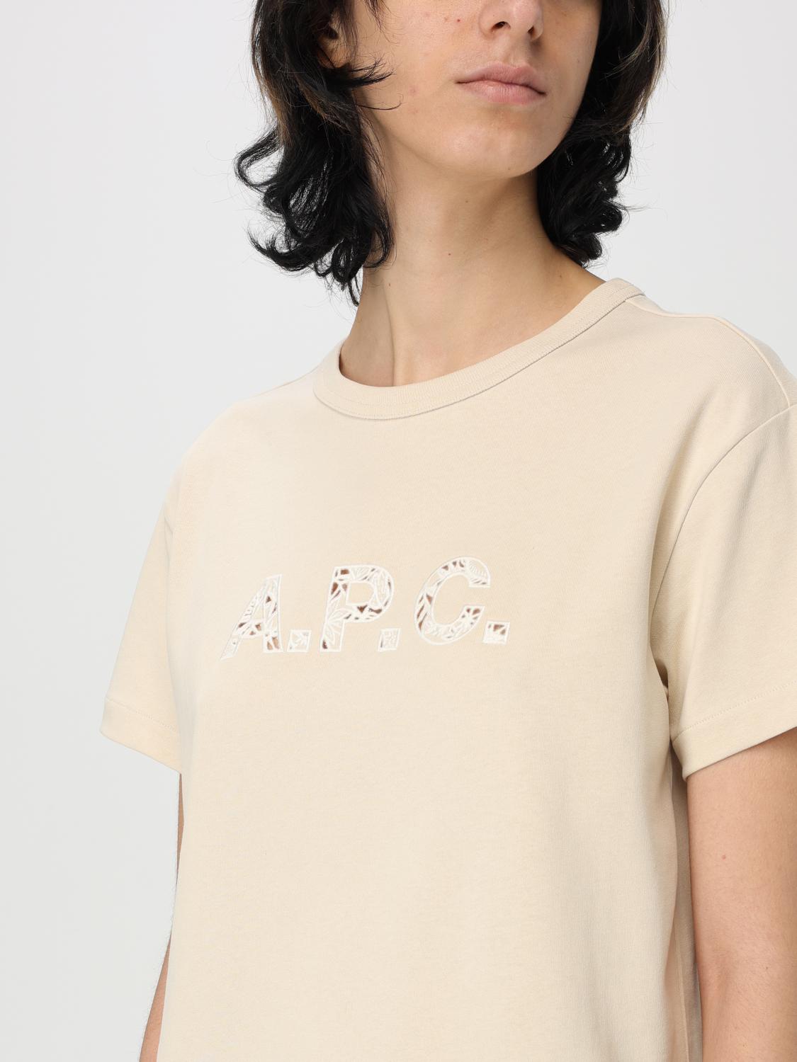 A.P.C. T-SHIRT: T-shirt woman A.P.C., Beige - Img 3