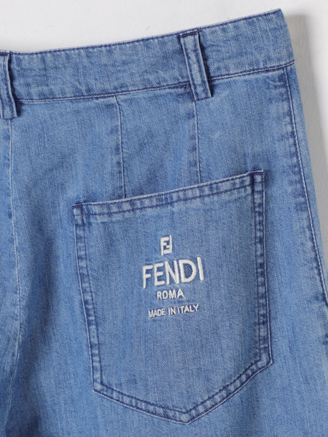 FENDI 팬츠: 팬츠 남아 Fendi, 블루 - Img 3