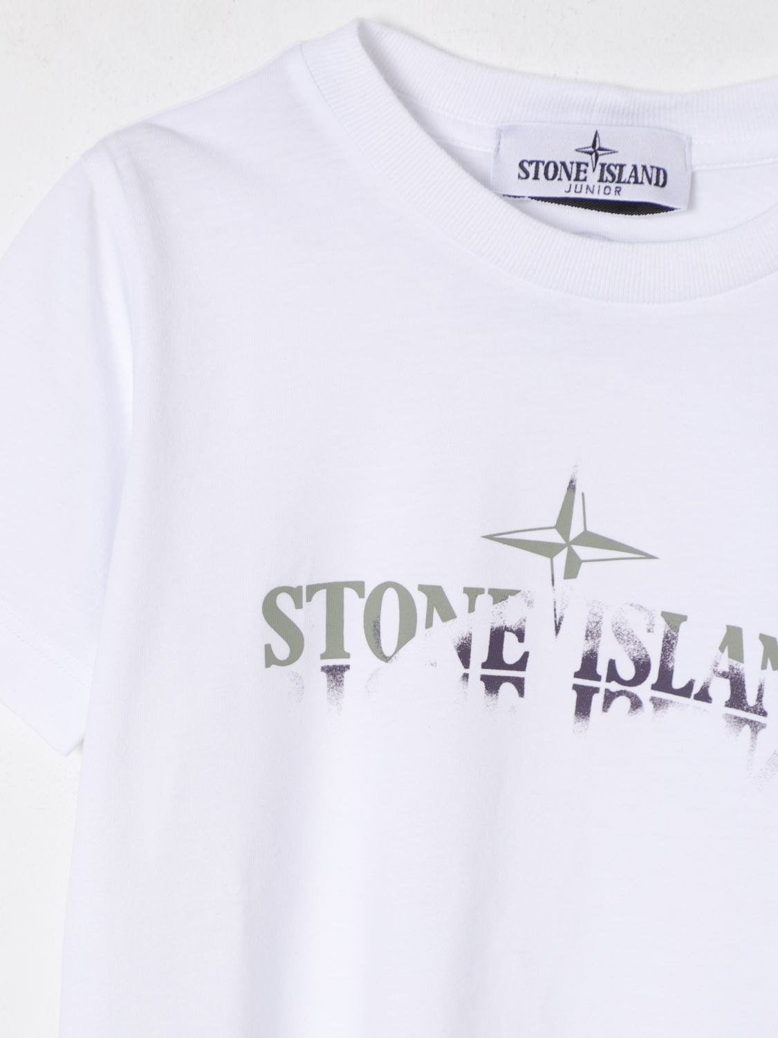 STONE ISLAND JUNIOR T-SHIRT: T-shirt kids Stone Island Junior, White - Img 3