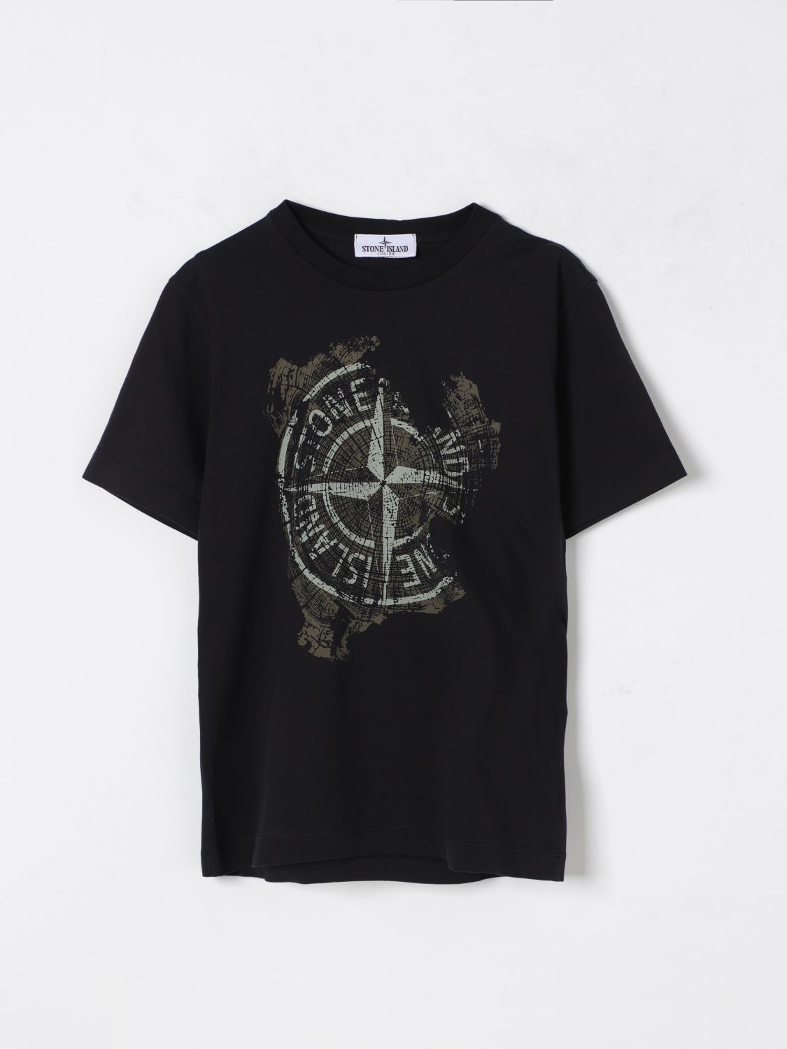 STONE ISLAND JUNIOR T-SHIRT: T-shirt kids Stone Island Junior, Black - Img 1