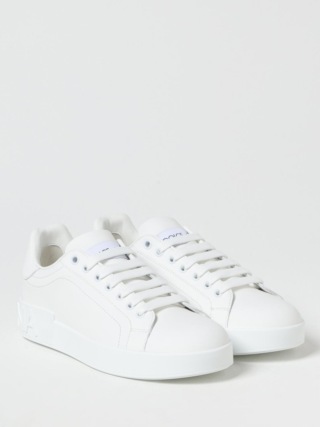 DOLCE & GABBANA SNEAKERS: Sneakers Portofino Dolce & Gabbana in pelle, Bianco - Img 2