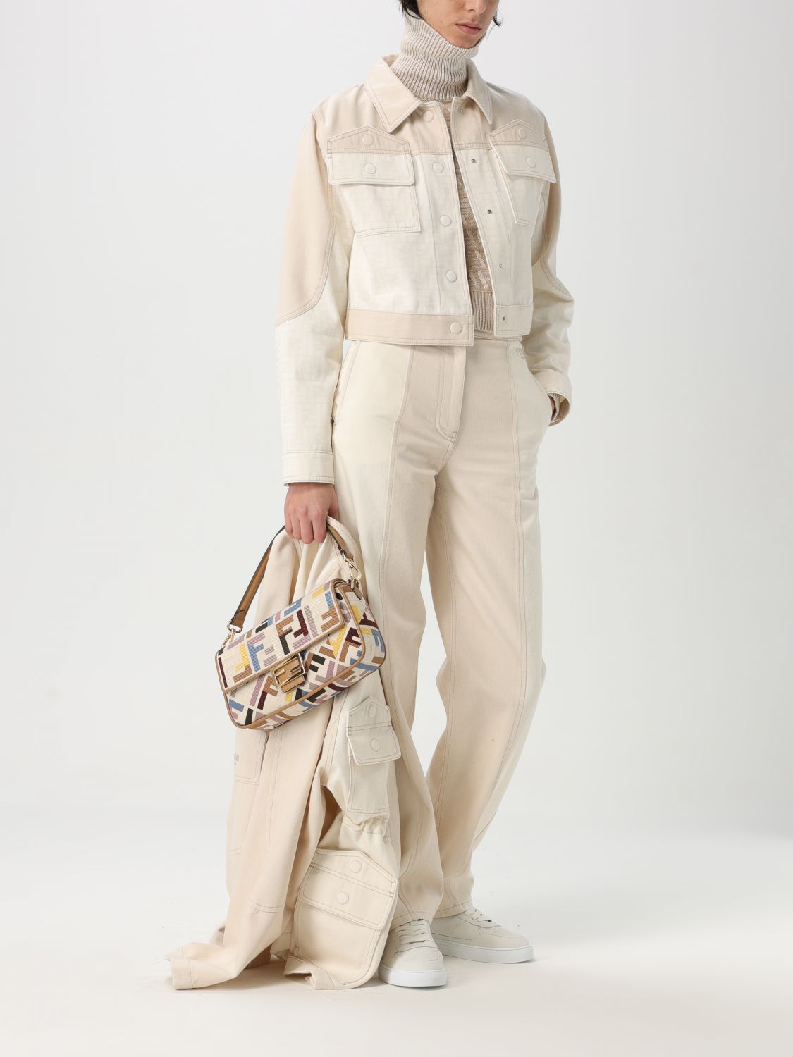 FENDI COAT: Coat woman Fendi, White - Img 2