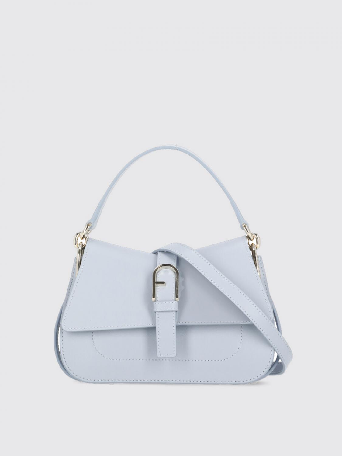FURLA BORSA MINI: Borsa Flow Furla in pelle , Azzurro - Img 1