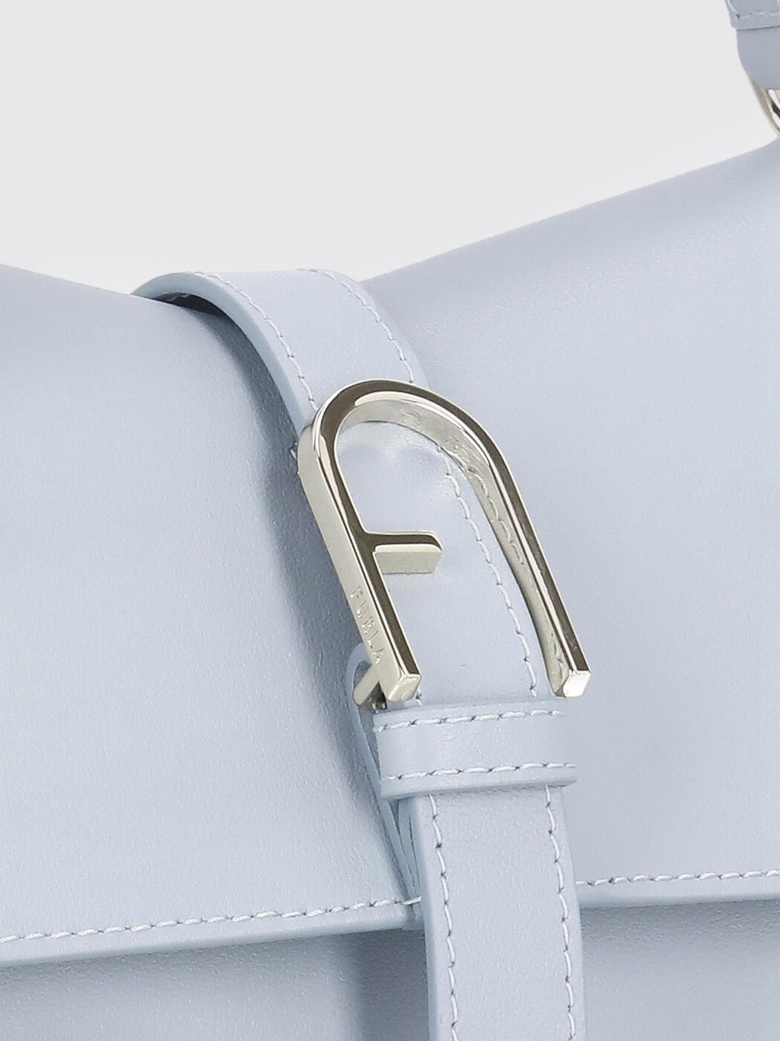 FURLA BORSA MINI: Borsa Flow Furla in pelle , Azzurro - Img 3