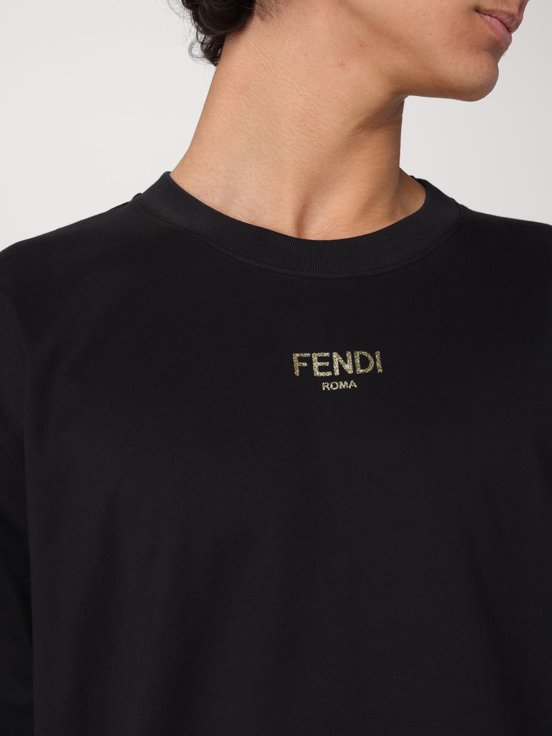 FENDI T-SHIRT: T-shirt herren Fendi, Schwarz - Img 5