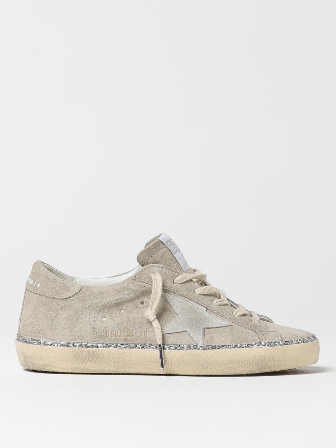 GOLDEN GOOSE SNEAKERS: Sneakers Super-Star Golden Goose in camoscio used , Silver - Img 1