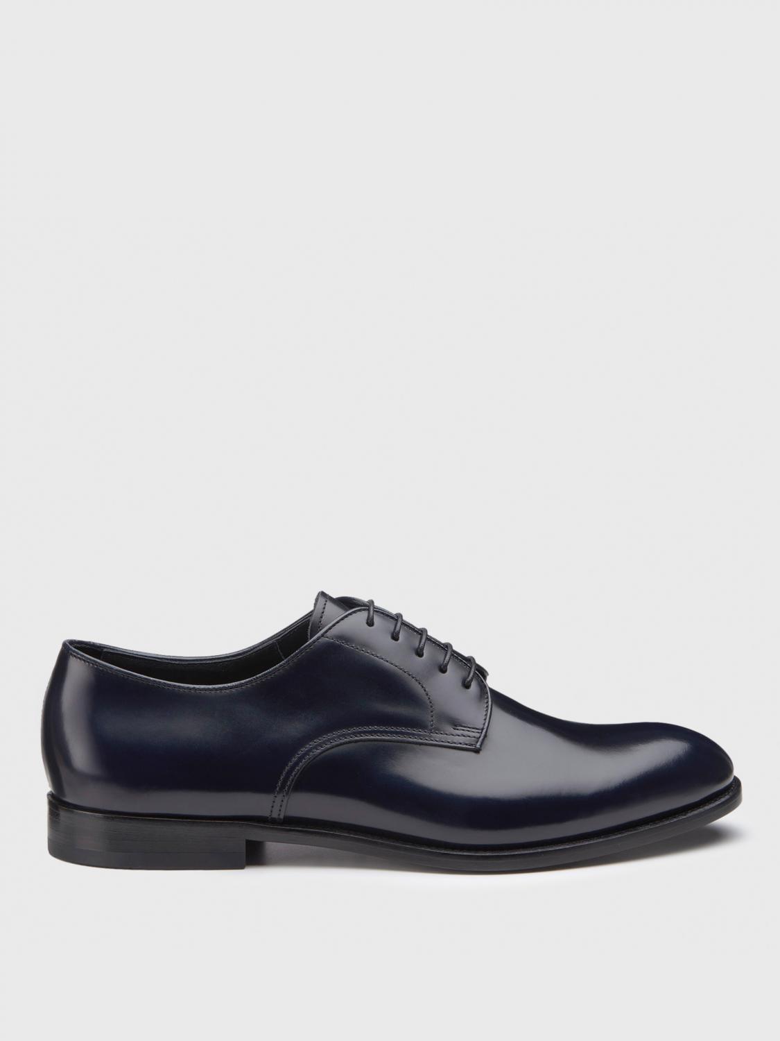 DOUCAL'S SCARPE STRINGATE: Derby Doucal's in pelle spazzolata , Blue - Img 1