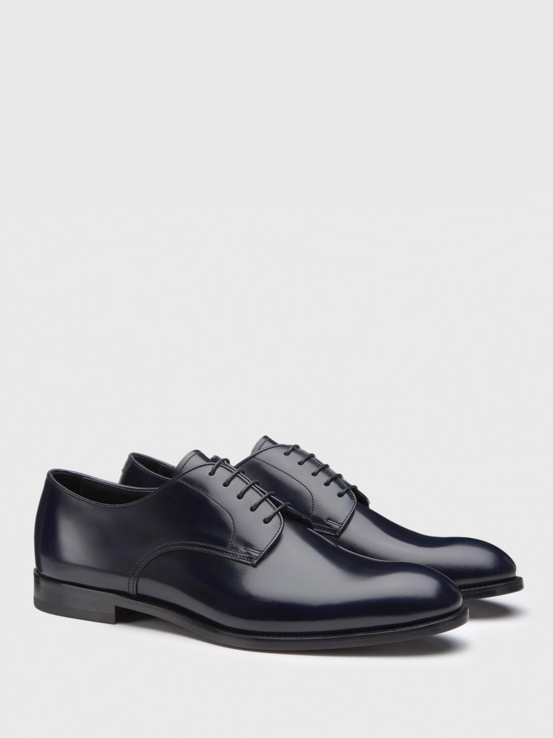 DOUCAL'S SCARPE STRINGATE: Derby Doucal's in pelle spazzolata , Blue - Img 2