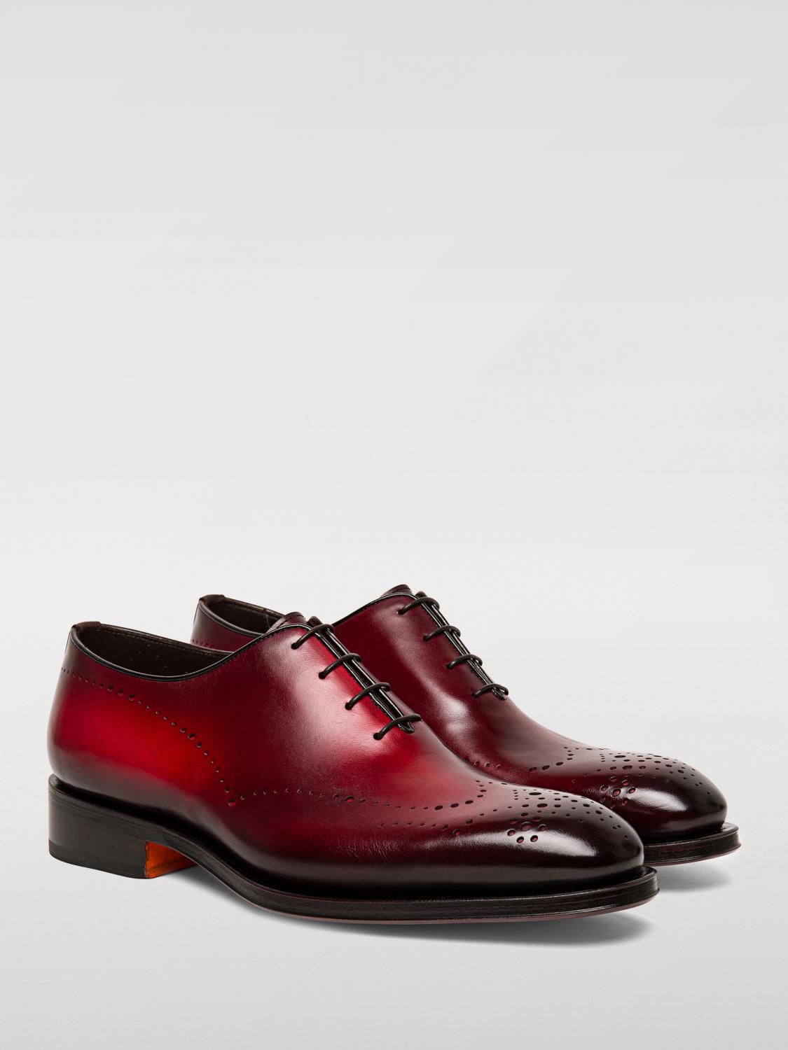 SANTONI BROGUE SHOES: Brogue shoes men Santoni, Red - Img 2