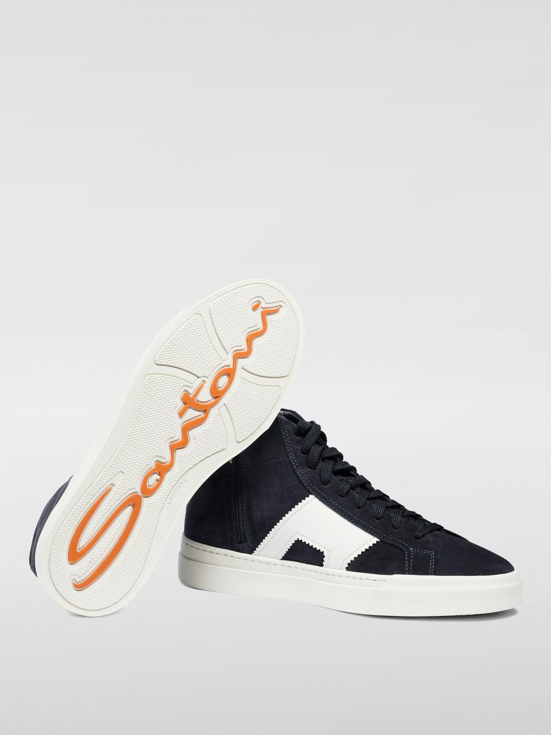 SANTONI SNEAKERS: Sneakers men Santoni, Blue - Img 4