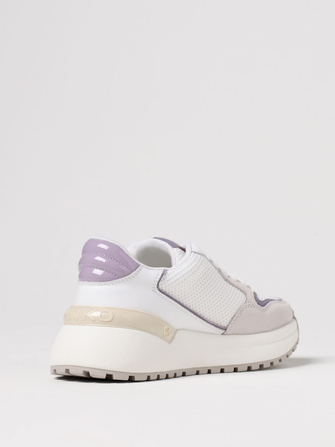 PINKO SNEAKERS: Sneakers Gem Pinko in pelle e mesh , Bianco - Img 3