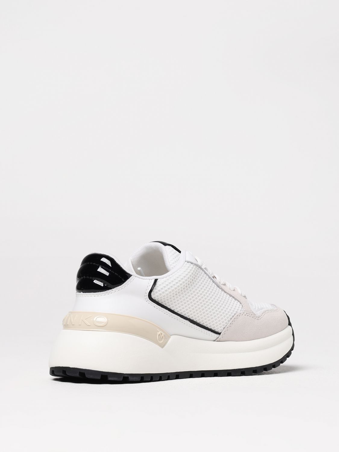 PINKO SNEAKERS: Sneakers Gem Pinko in pelle e mesh , Bianco 1 - Img 3