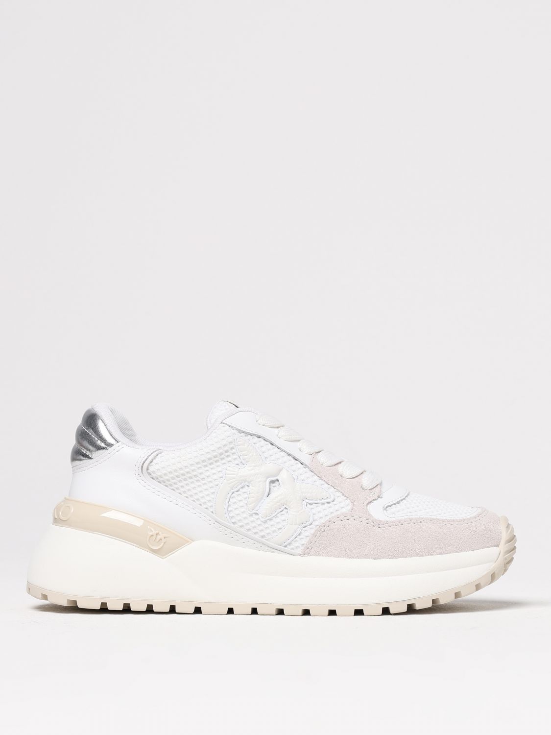 PINKO SNEAKERS: Sneakers Gem Pinko in pelle e mesh , Bianco 2 - Img 1