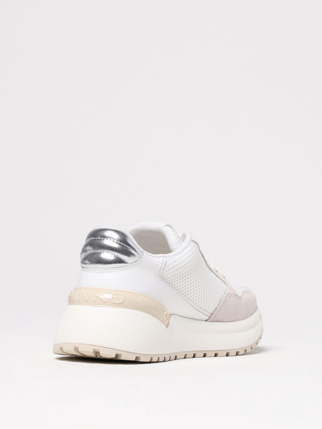 PINKO SNEAKERS: Sneakers Gem Pinko in pelle e mesh , Bianco 2 - Img 3