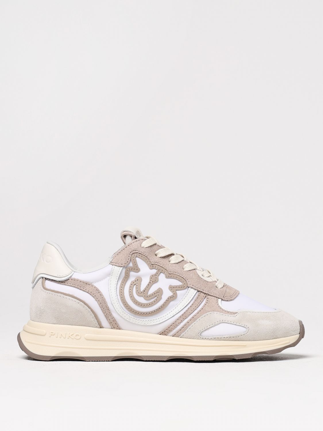 PINKO SNEAKERS: Sneakers Zoe Pinko in camoscio e nylon , Beige - Img 1