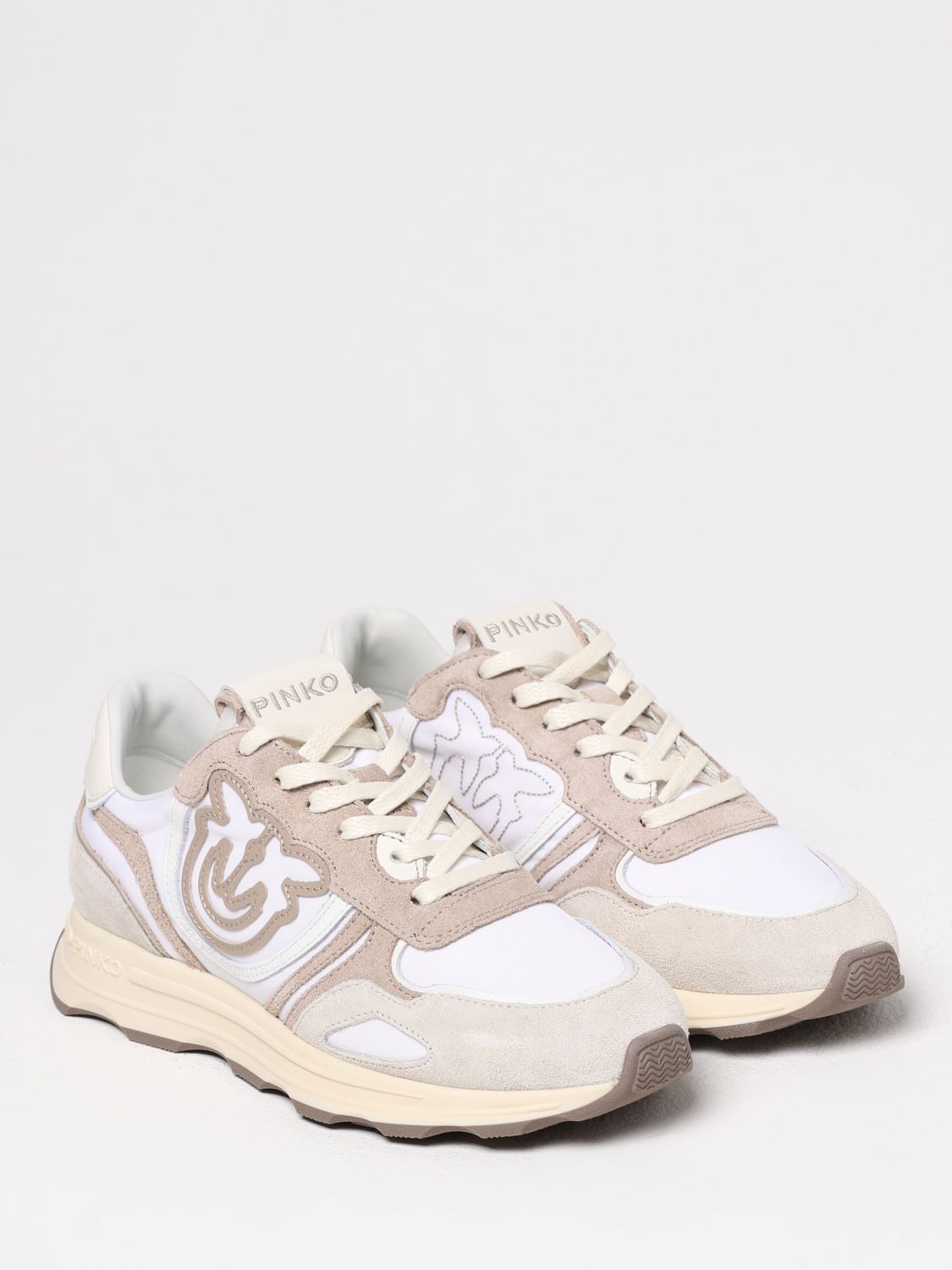 PINKO SNEAKERS: Sneakers Zoe Pinko in camoscio e nylon , Beige - Img 2