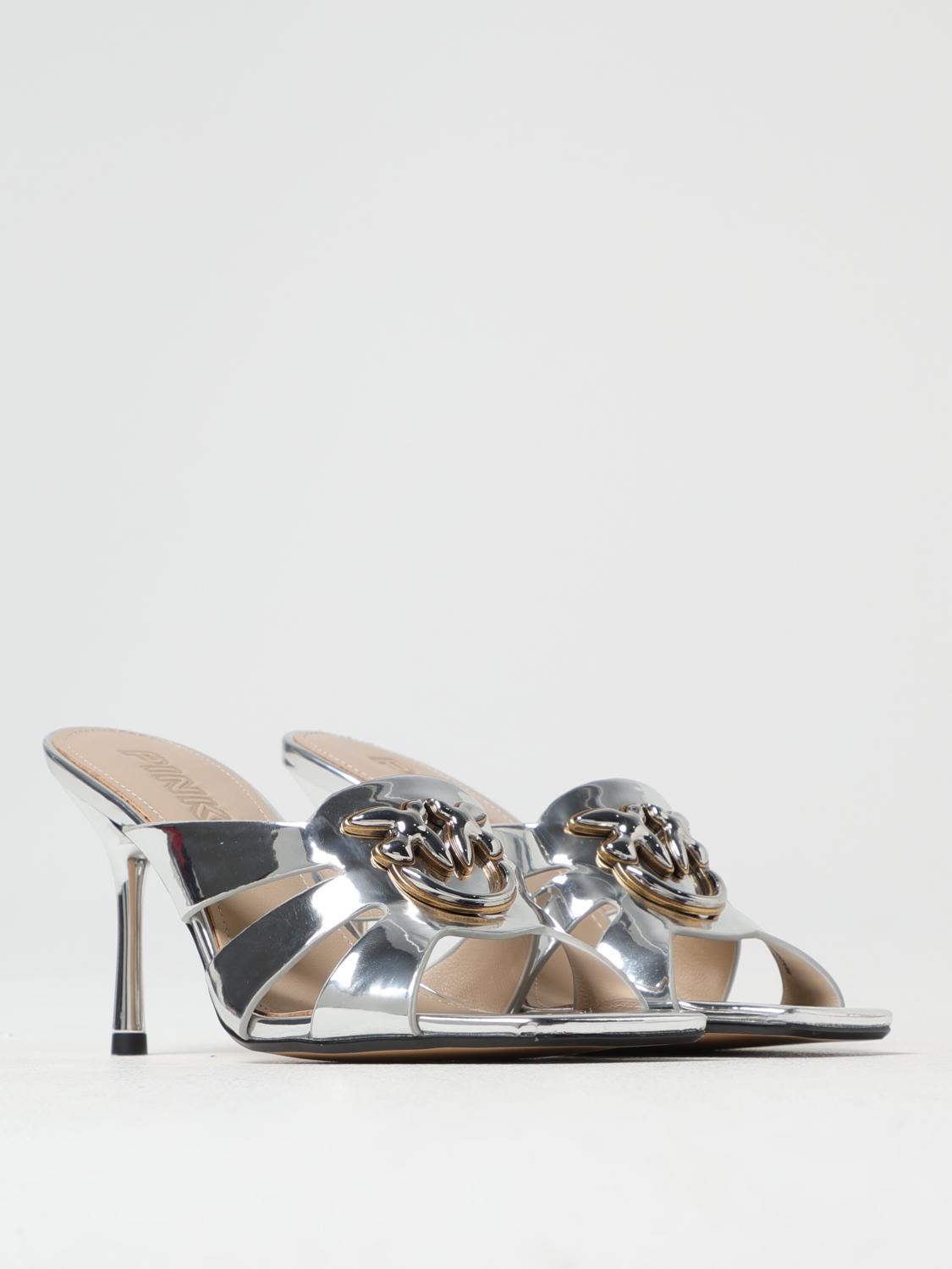 PINKO HEELED SANDALS: Heeled sandals woman Pinko, Silver - Img 2