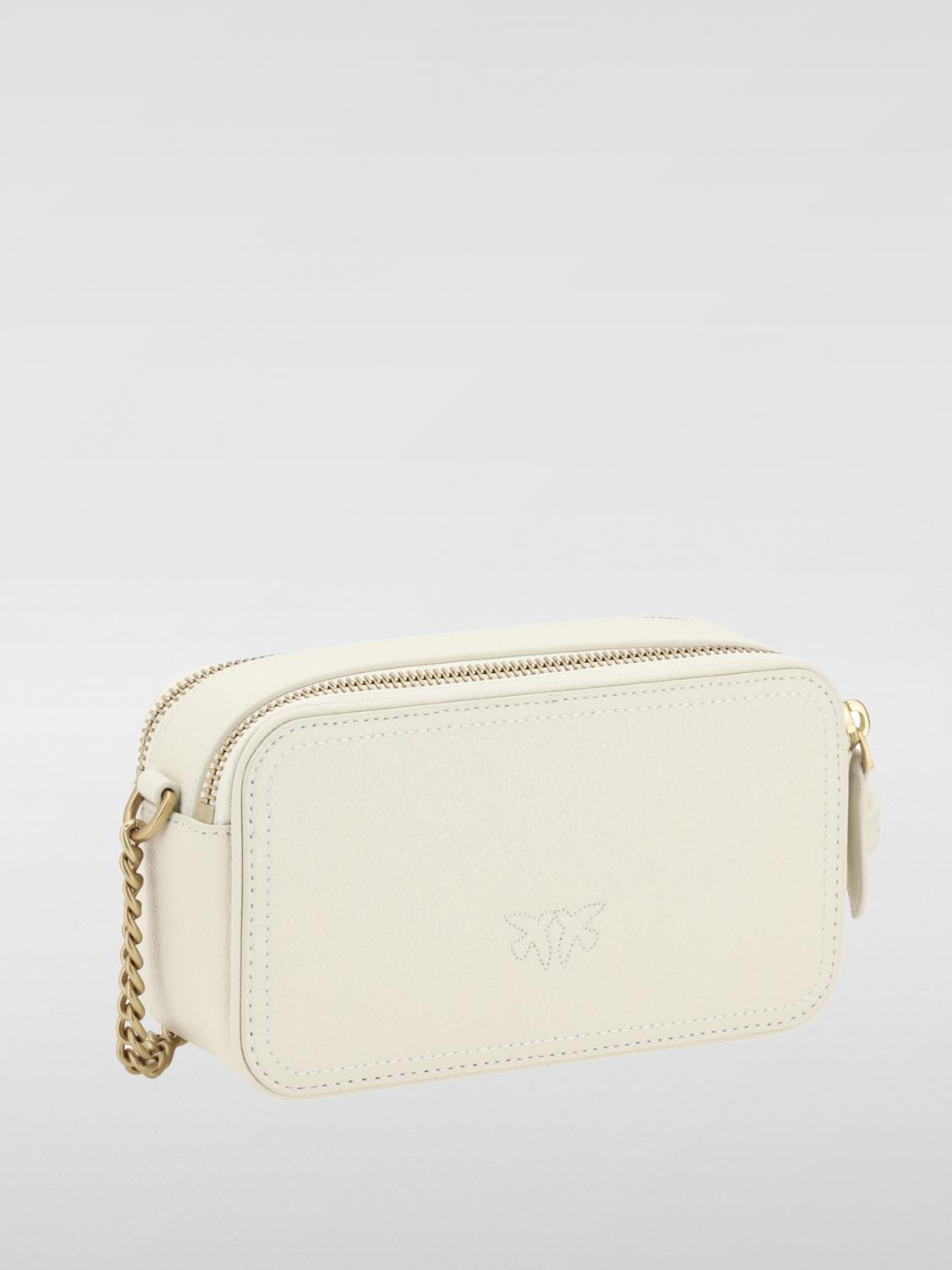 PINKO BORSA MINI: Borsa Carrie Camera Case Pinko in pelle a grana, Bianco - Img 3