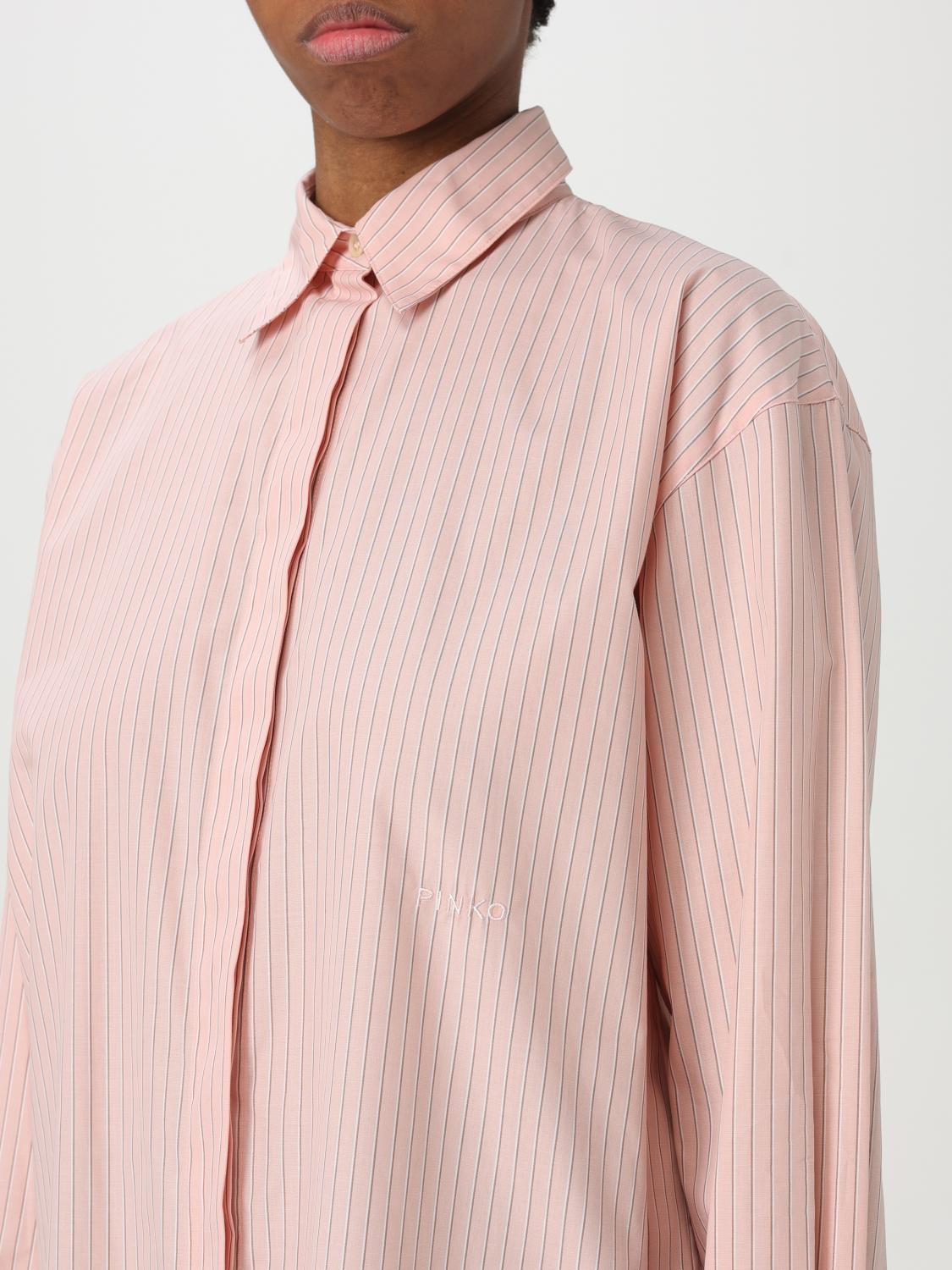 PINKO CAMICIA: Camicia classica Pinko in cotone a righe, Rosa - Img 3