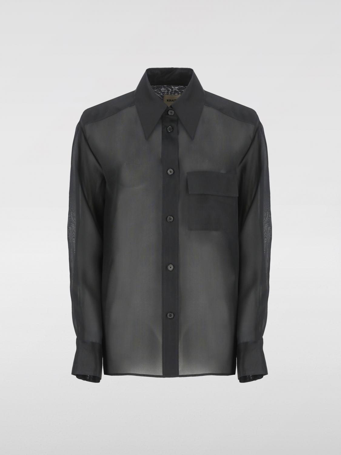 KHAITE CAMICIA: Camicia classica Khaite in seta , Nero - Img 5