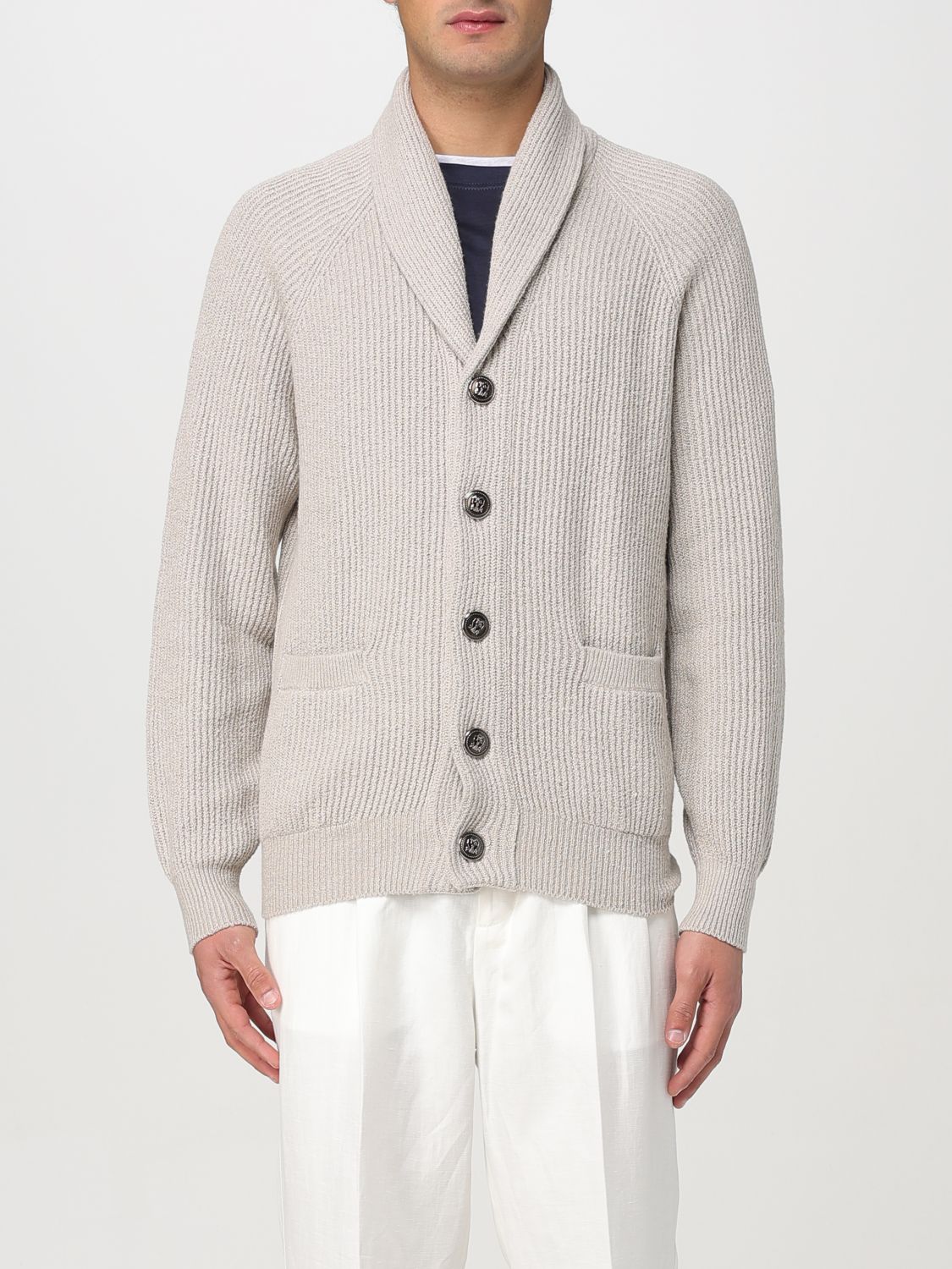 BRUNELLO CUCINELLI カーディガン: セーター メンズ Brunello Cucinelli, ベージュ - Img 1