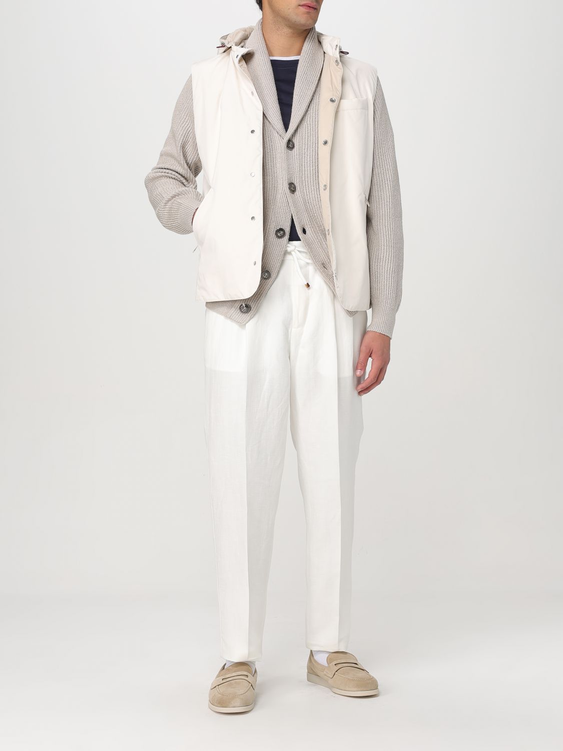 BRUNELLO CUCINELLI カーディガン: セーター メンズ Brunello Cucinelli, ベージュ - Img 2