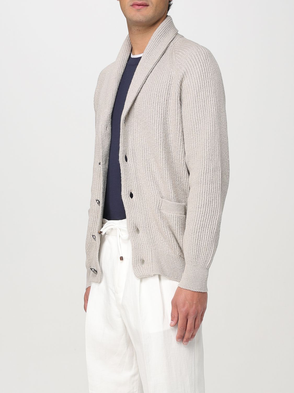 BRUNELLO CUCINELLI カーディガン: セーター メンズ Brunello Cucinelli, ベージュ - Img 4