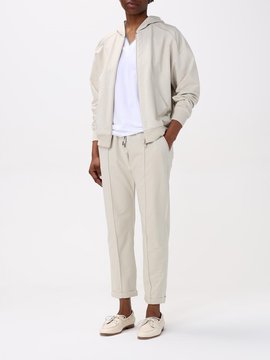 BRUNELLO CUCINELLI PANTALONI: Pantalone Brunello Cucinelli in cotone stretch , Bianco - Img 2