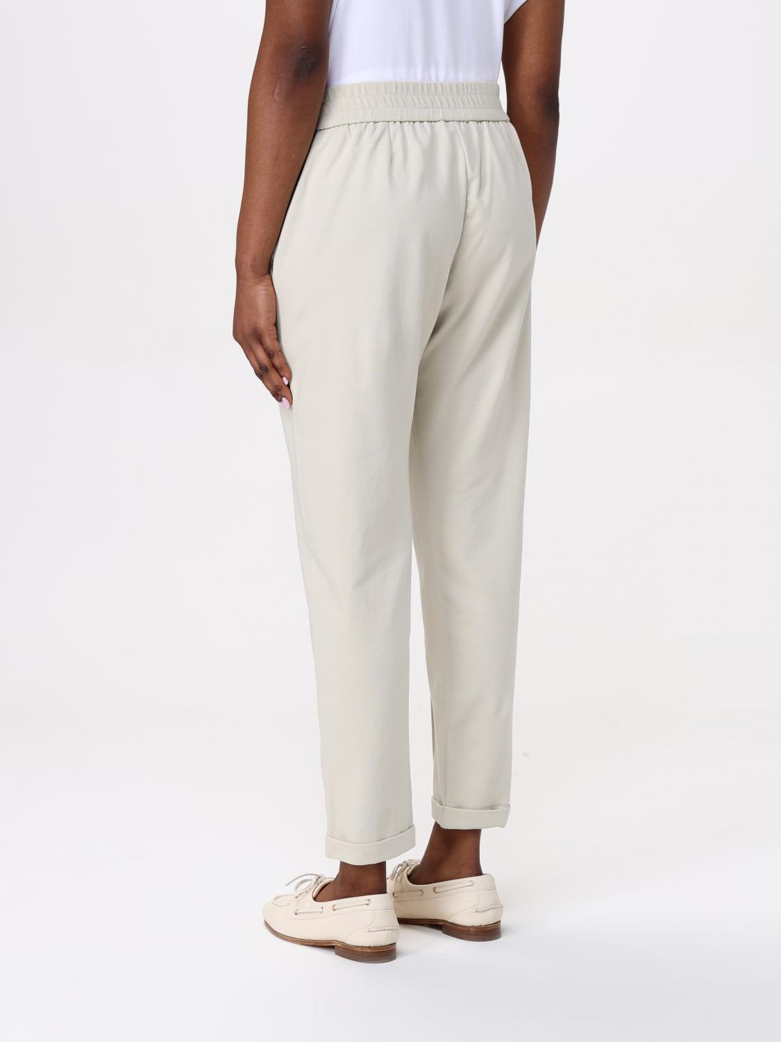 BRUNELLO CUCINELLI PANTALONI: Pantalone Brunello Cucinelli in cotone stretch , Bianco - Img 3