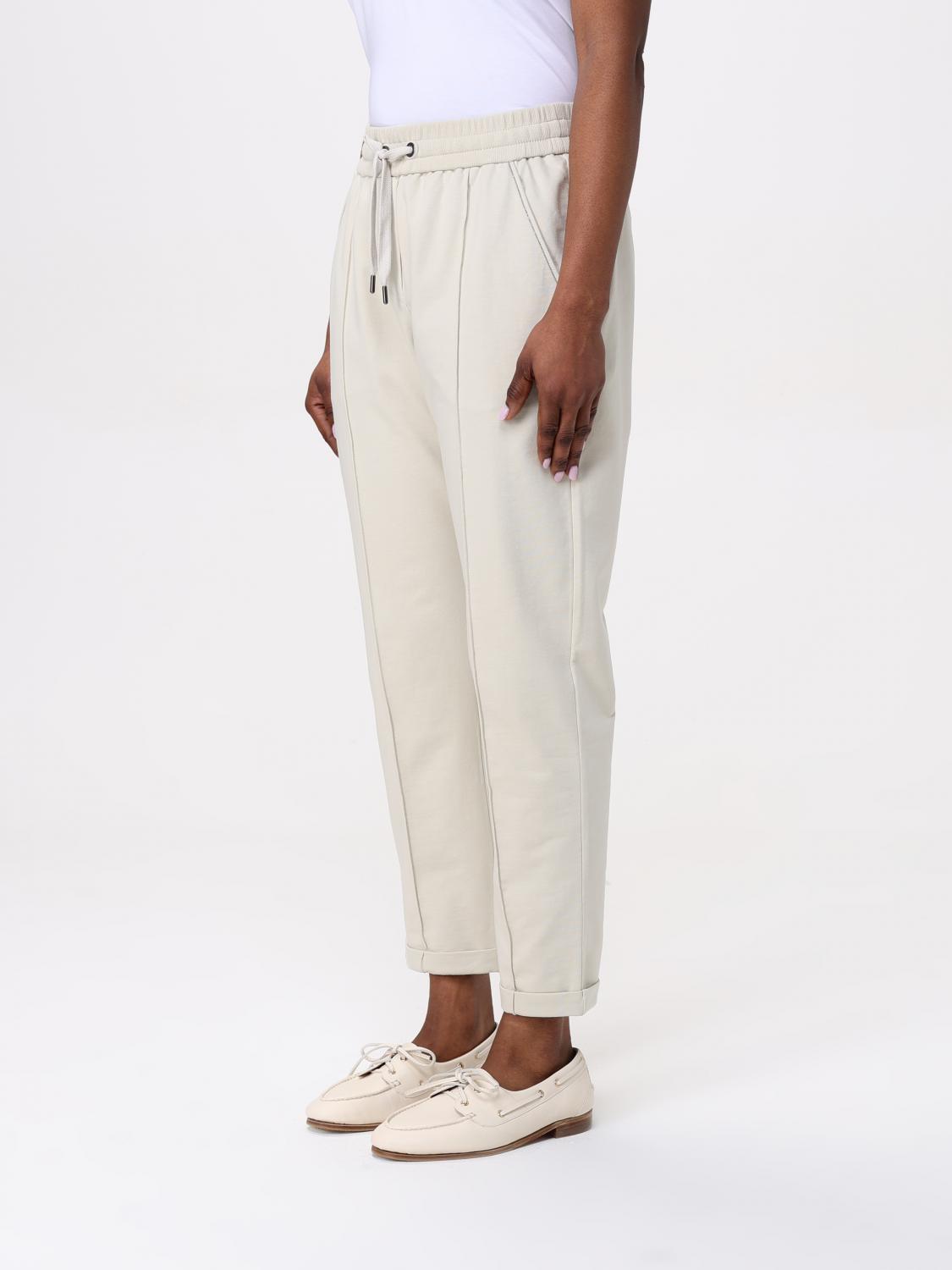 BRUNELLO CUCINELLI PANTALONI: Pantalone Brunello Cucinelli in cotone stretch , Bianco - Img 4