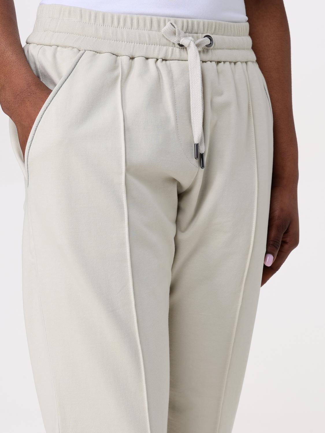 BRUNELLO CUCINELLI PANTALONI: Pantalone Brunello Cucinelli in cotone stretch , Bianco - Img 5