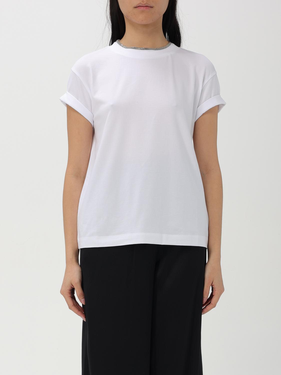 BRUNELLO CUCINELLI T-SHIRT: T-shirt woman Brunello Cucinelli, White - Img 1