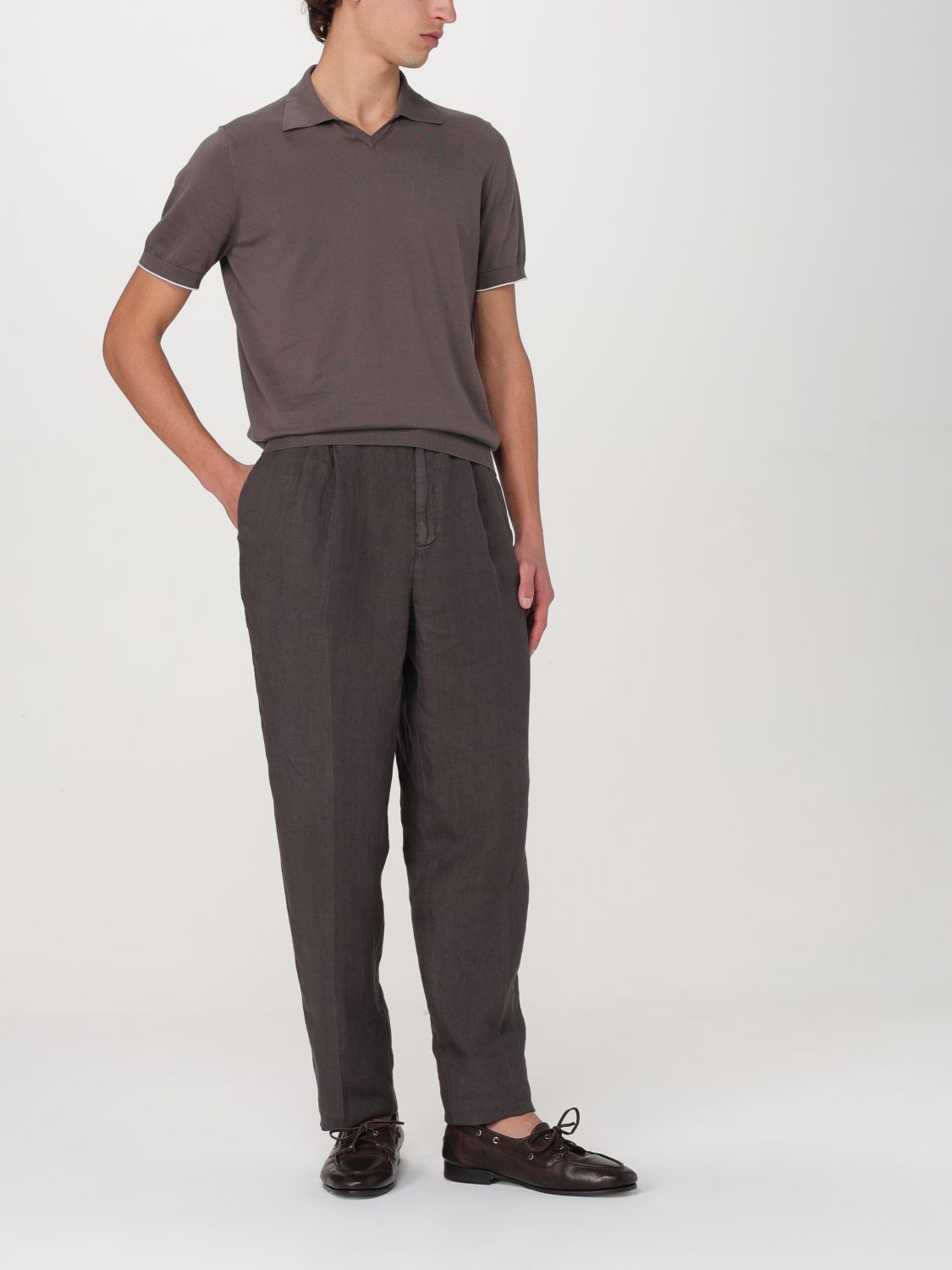 BRUNELLO CUCINELLI PANTALON: Pantalon homme Brunello Cucinelli, Café - Img 2