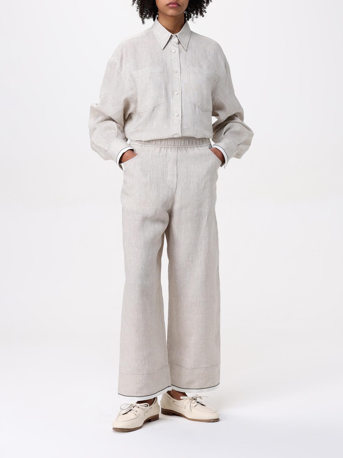 BRUNELLO CUCINELLI PANTS: Pants woman Brunello Cucinelli, Beige - Img 2