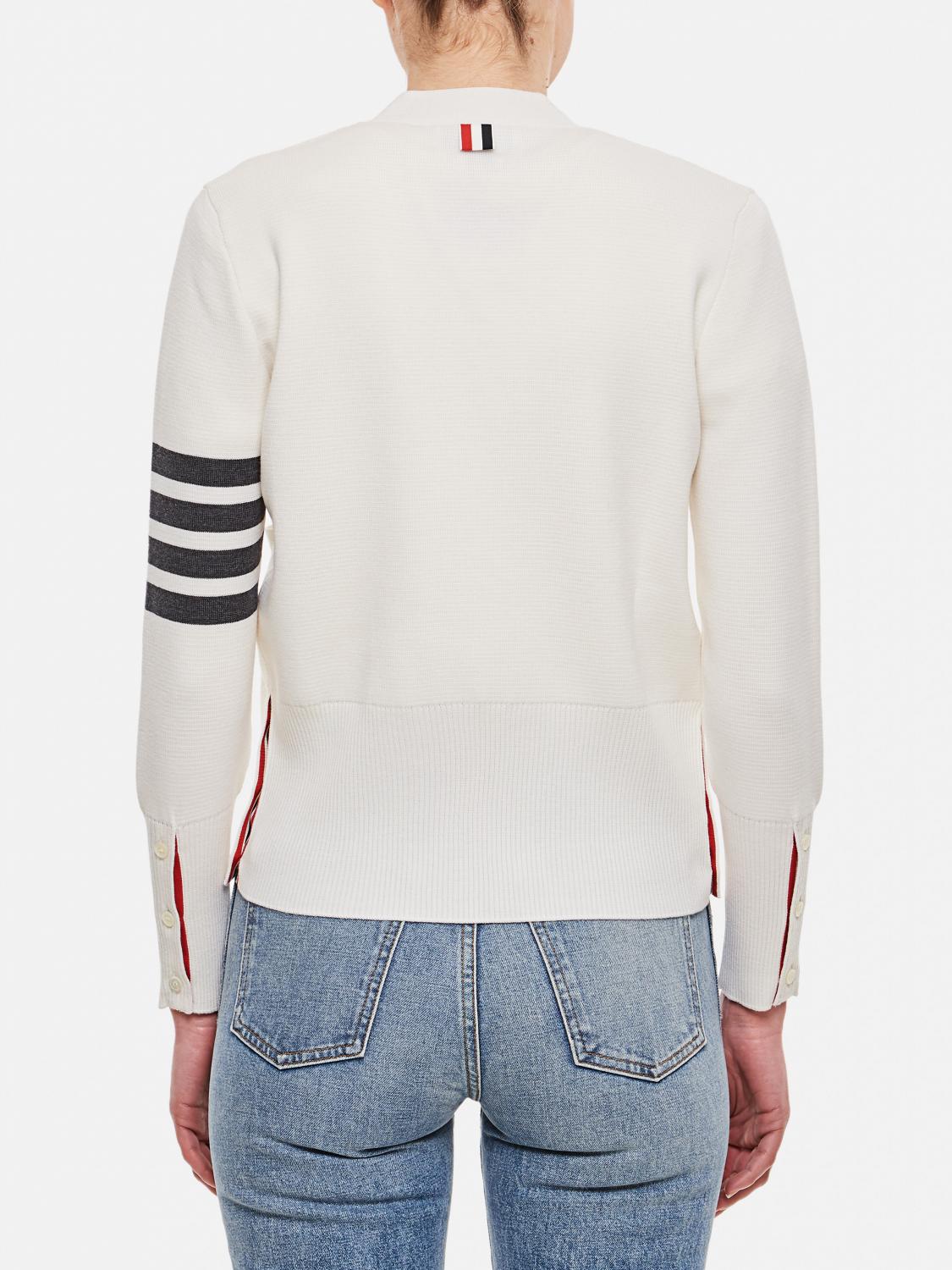 THOM BROWNE CÁRDIGAN: Jersey mujer Thom Browne, Blanco - Img 3