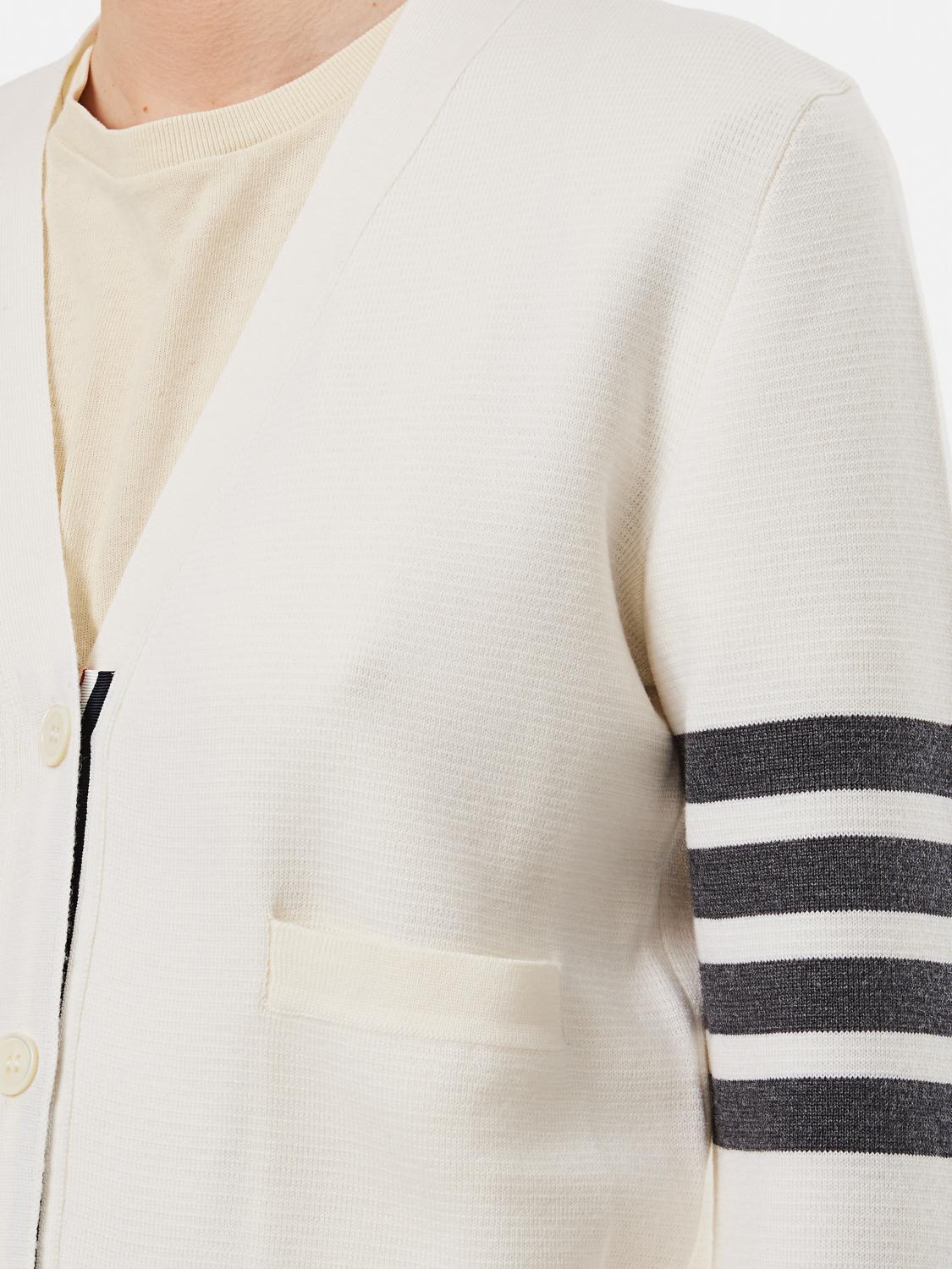 THOM BROWNE CÁRDIGAN: Jersey mujer Thom Browne, Blanco - Img 4