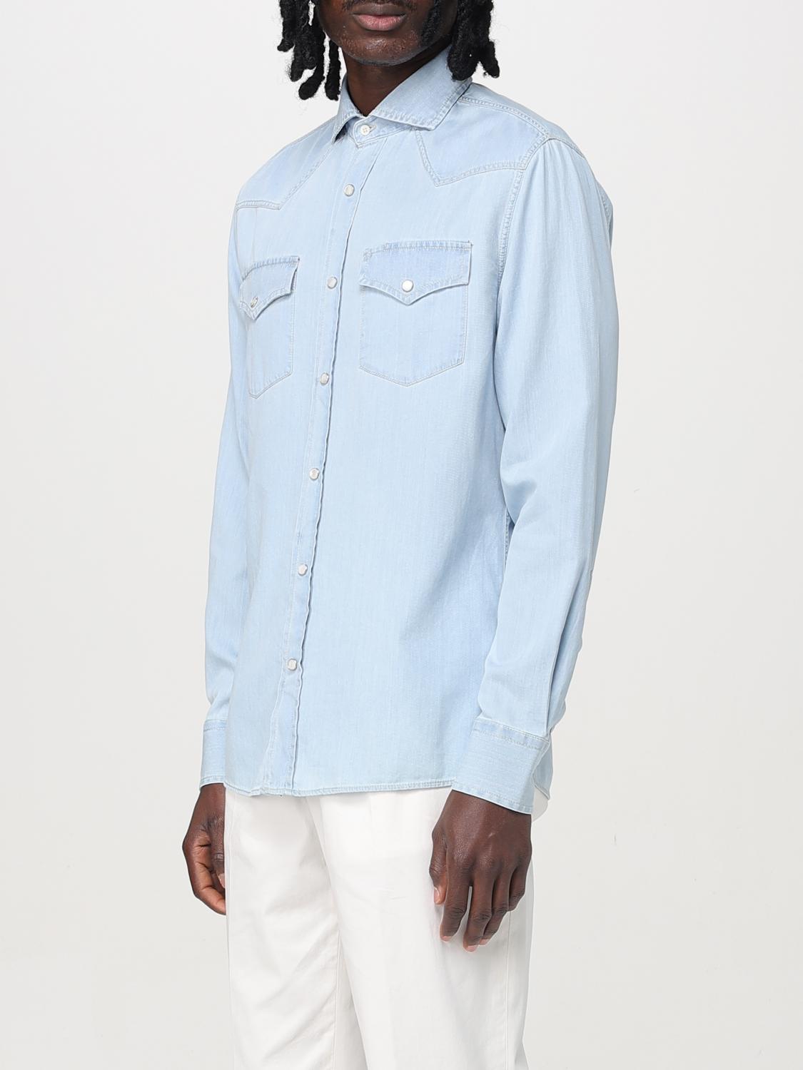 Brunello Cucinelli Shirt men - Blue | MR6834008 | GIGLIO.COM