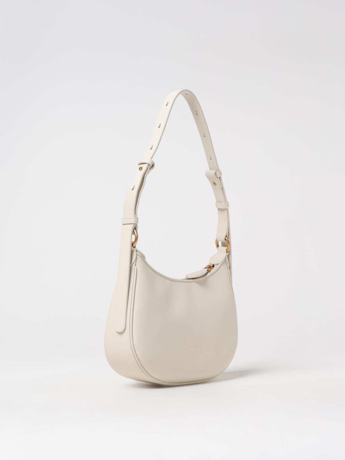 PINKO BORSA A SPALLA: Borsa Hobo Pinko in pelle , Bianco - Img 2