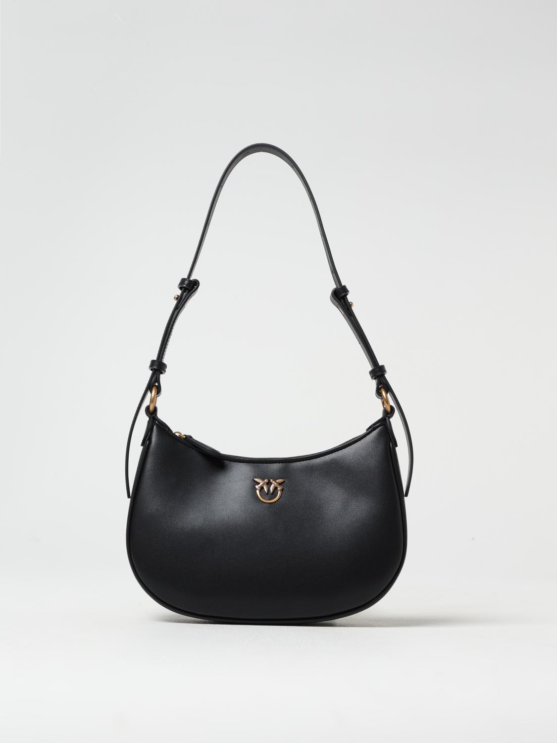PINKO BORSA A SPALLA: Borsa Hobo Pinko in pelle , Nero - Img 1