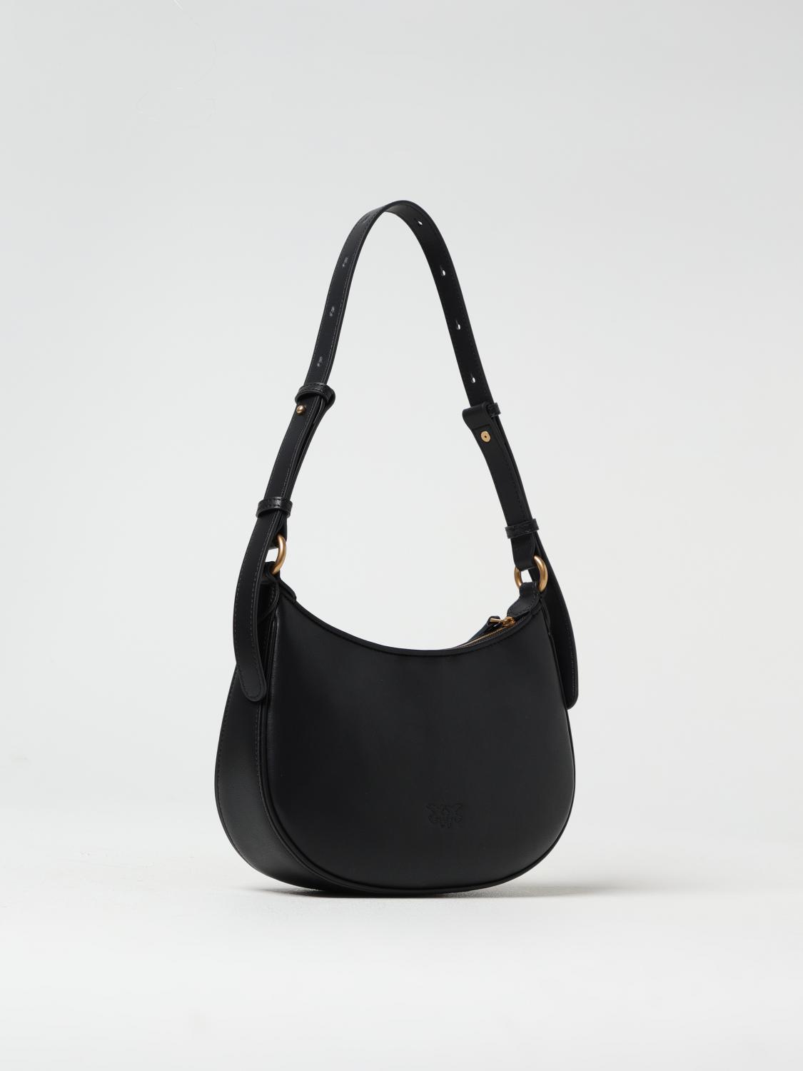 PINKO BORSA A SPALLA: Borsa Hobo Pinko in pelle , Nero - Img 2