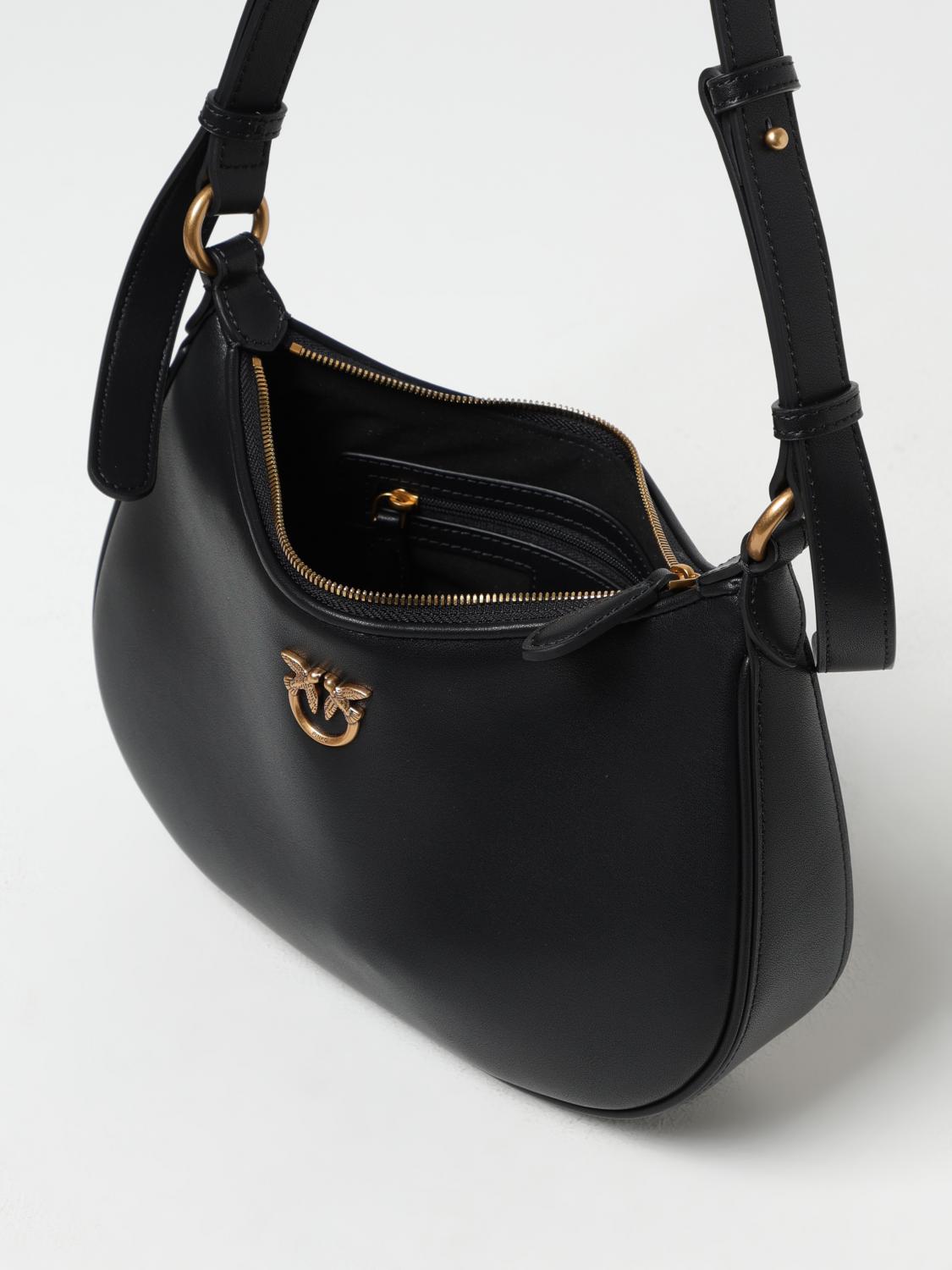 PINKO BORSA A SPALLA: Borsa Hobo Pinko in pelle , Nero - Img 3