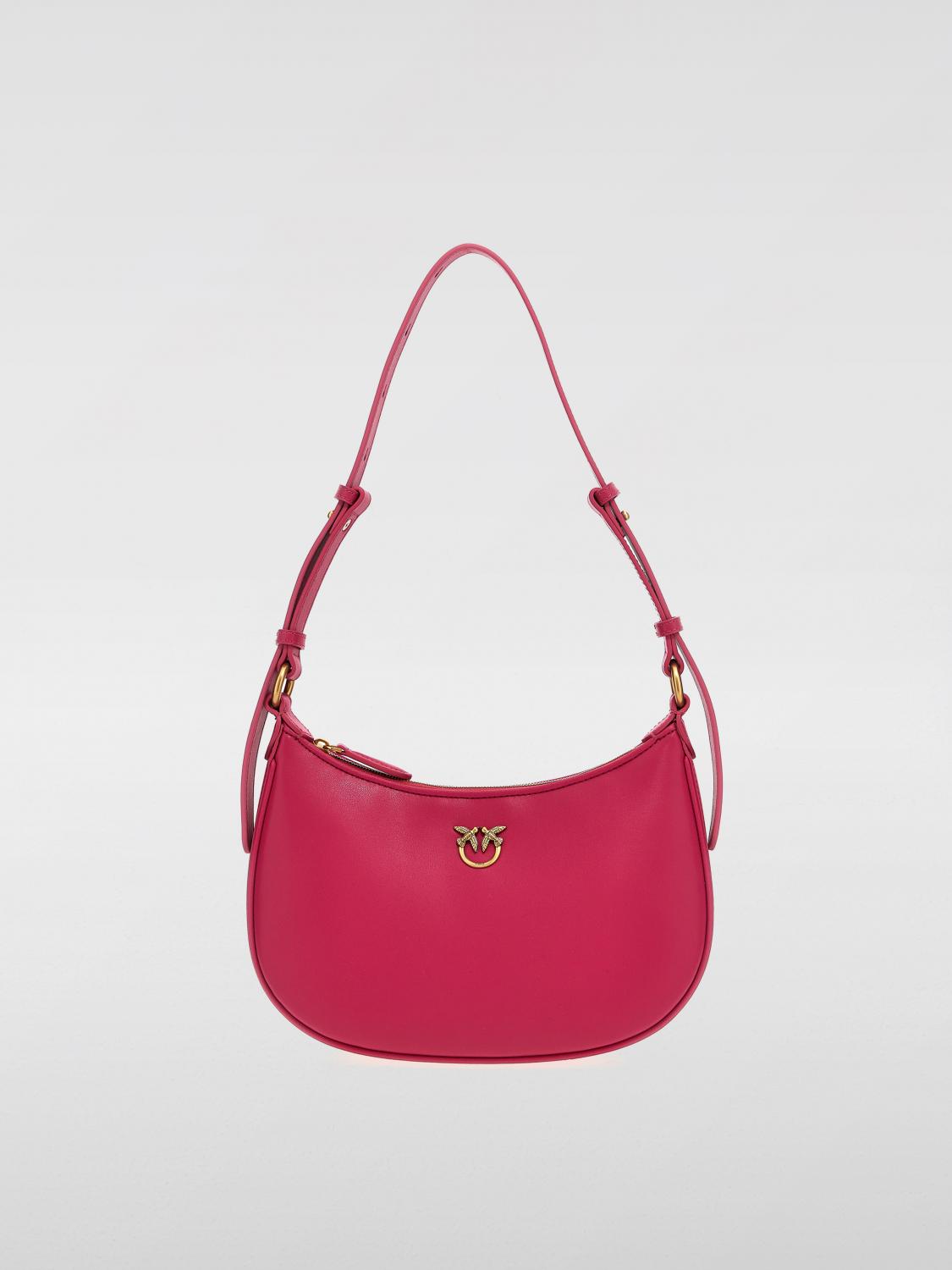 PINKO BORSA A SPALLA: Borsa Hobo Pinko in pelle , Fuxia - Img 1