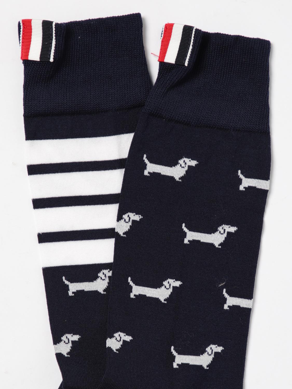 THOM BROWNE CALZE: Calze Hector Thom Browne in cotone stretch jacqaurd , Blue - Img 2