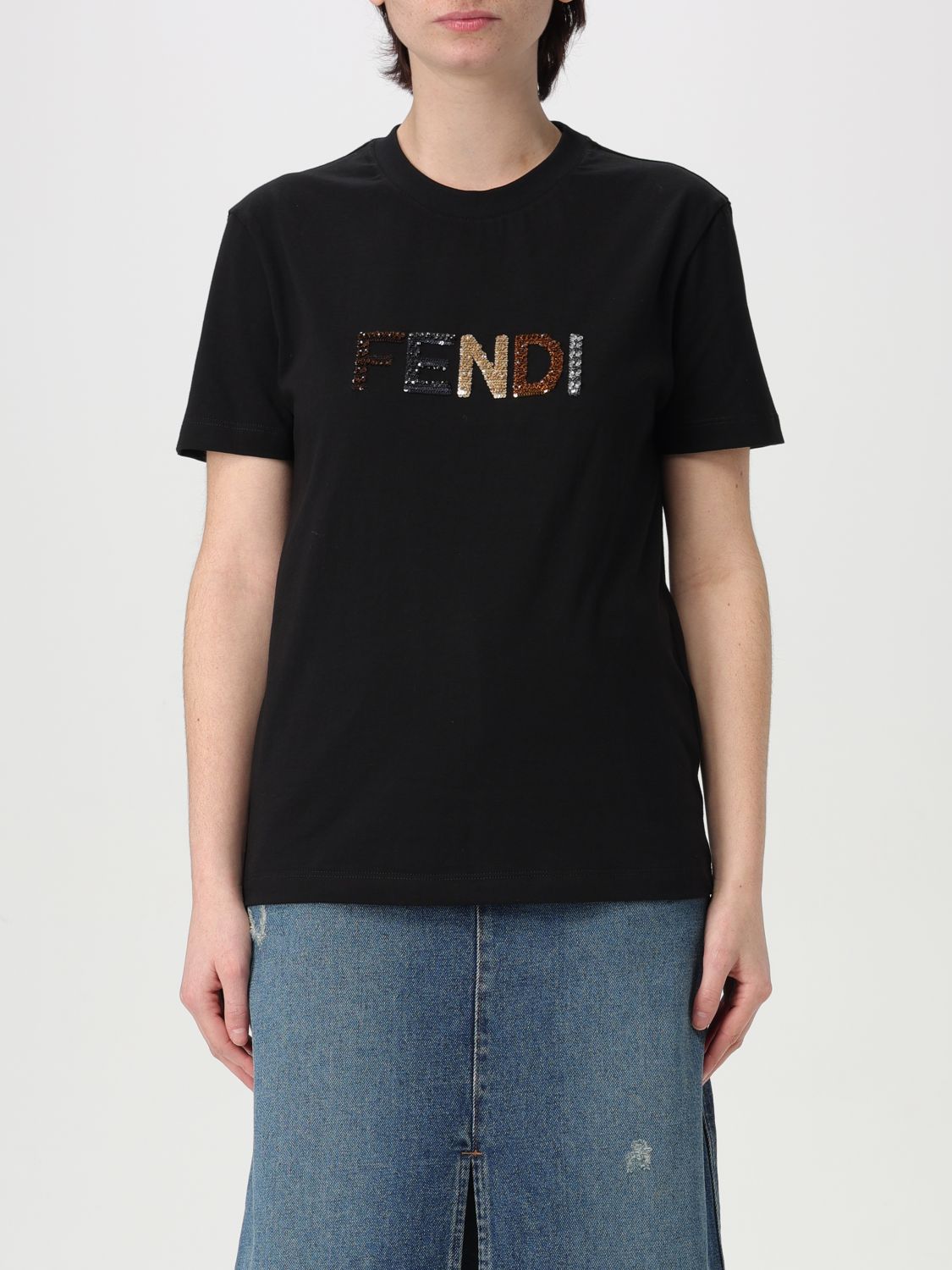 FENDI T-SHIRT: T-shirt woman Fendi, Black - Img 1