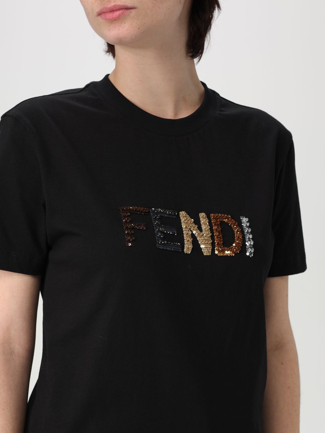 FENDI T-SHIRT: T-shirt woman Fendi, Black - Img 4