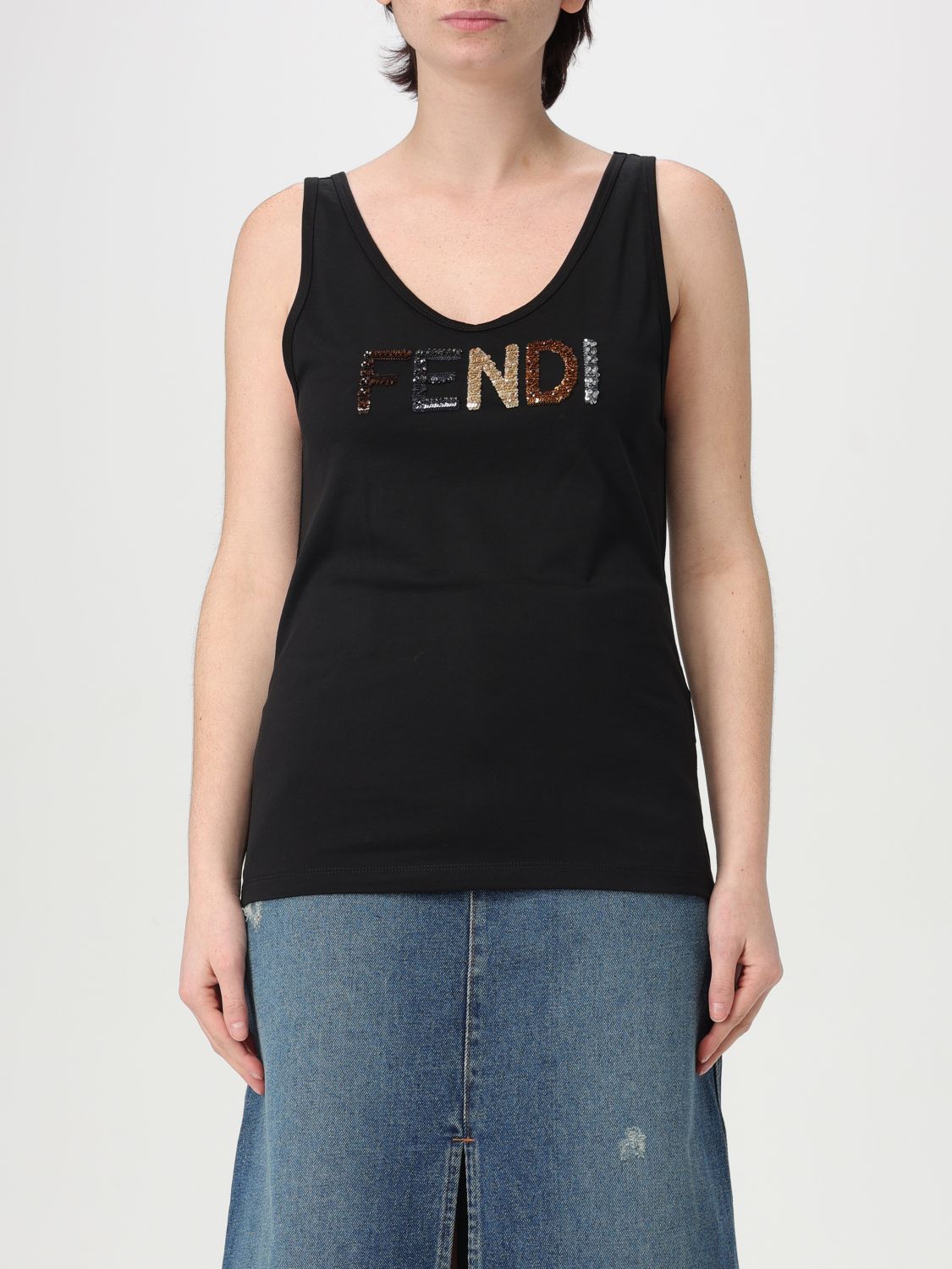 FENDI TOP: Top woman Fendi, Black - Img 1