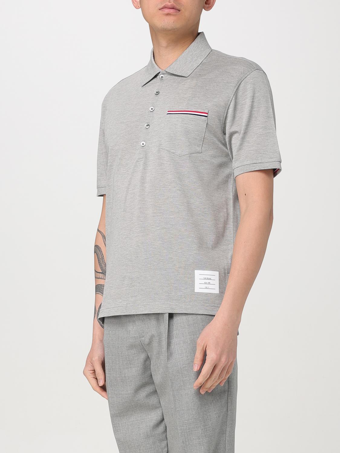 THOM BROWNE POLO SHIRT: Polo shirt men Thom Browne, Grey - Img 4