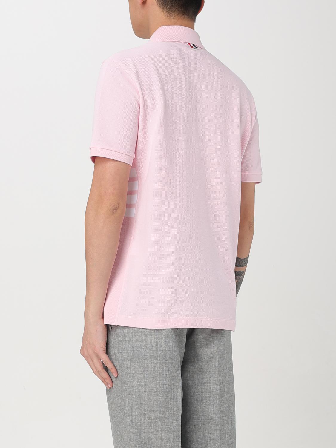 THOM BROWNE POLO SHIRT: Polo shirt men Thom Browne, Pink - Img 3